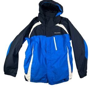 Excellent Columbia Titanium Mens Blue Interchange Omni Tech Ski Jacket Size XL